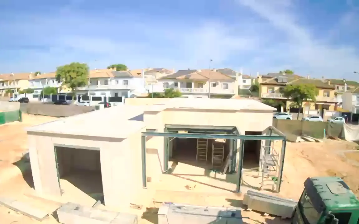 Vivienda en construcción vista desde la cámara timelapse